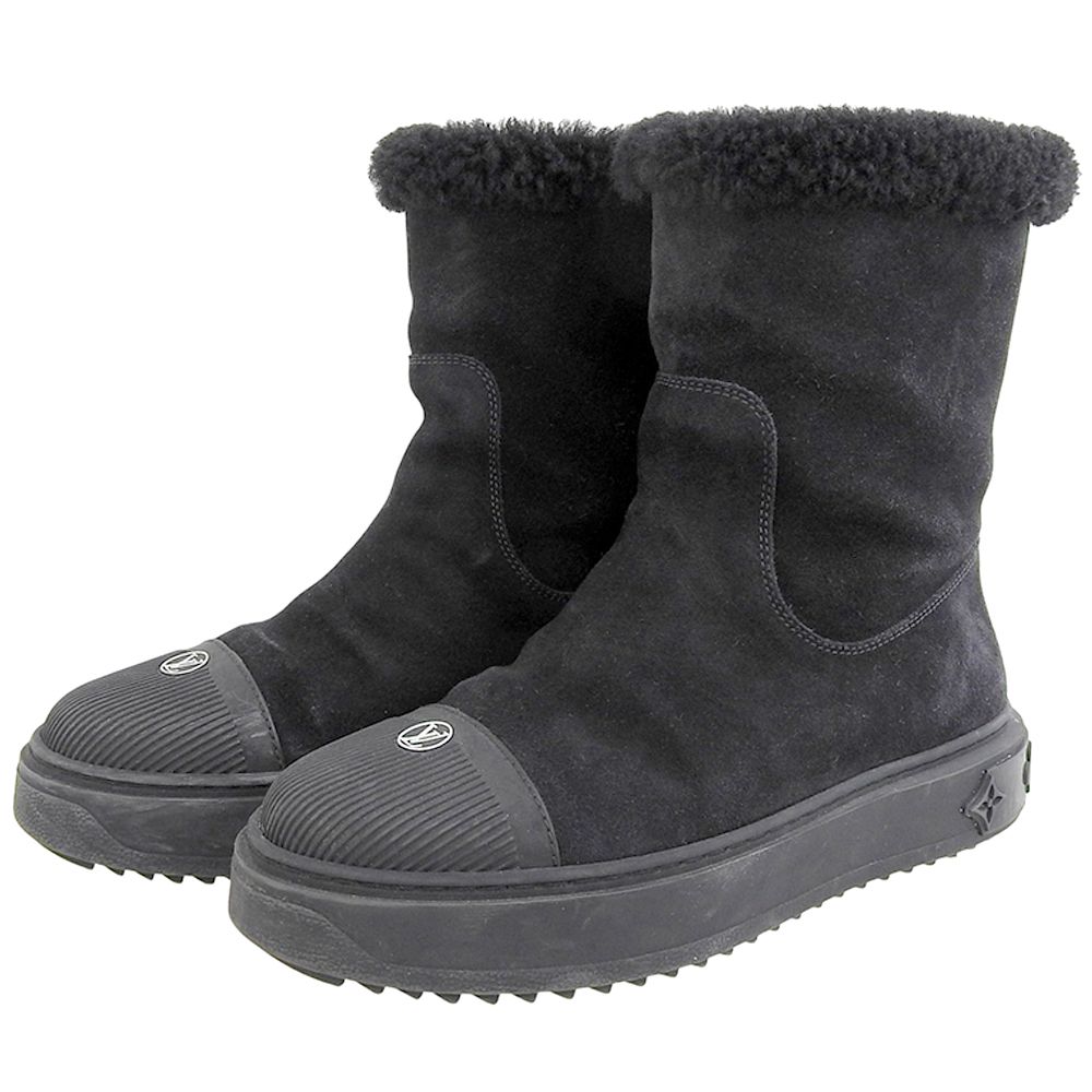 LOUIS VUITTON ルイヴィトン モノグラム ブリージーライン ムートンブーツ シューズ レディース 黒 ブラック 36