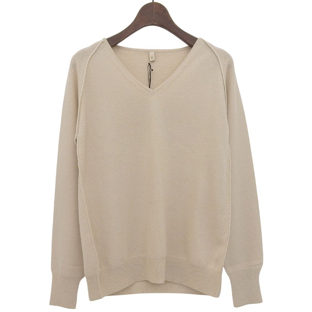 TOYOBOSHI トウヨウボウシ 糸衣 ベビーカシミヤ Vネック ニットセーター トップス レディース ライトベージュ ―