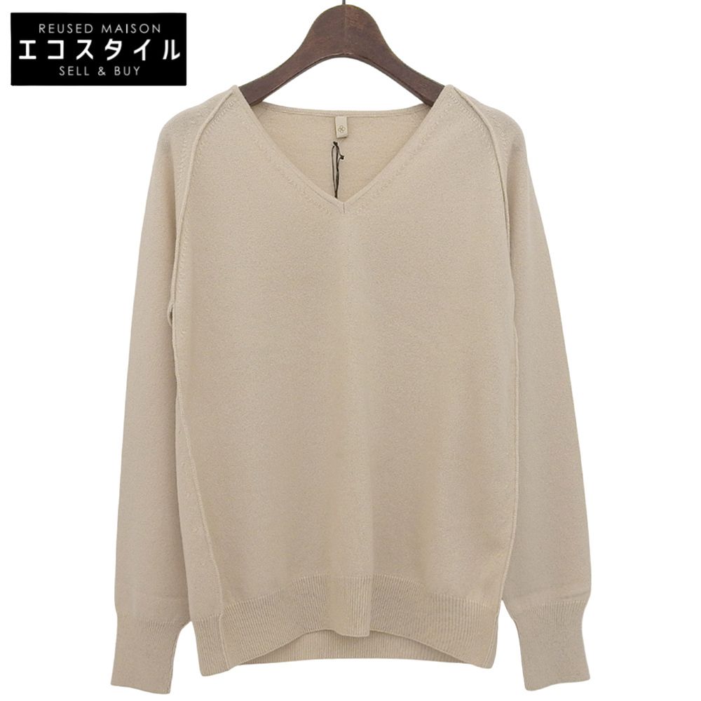 TOYOBOSHI トウヨウボウシ 糸衣 ベビーカシミヤ Vネック ニットセーター トップス レディース ライトベージュ ―