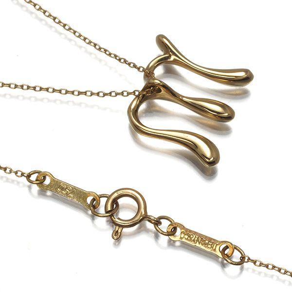 ティファニー ネックレス レター イニシャル M アルファベット K18YG