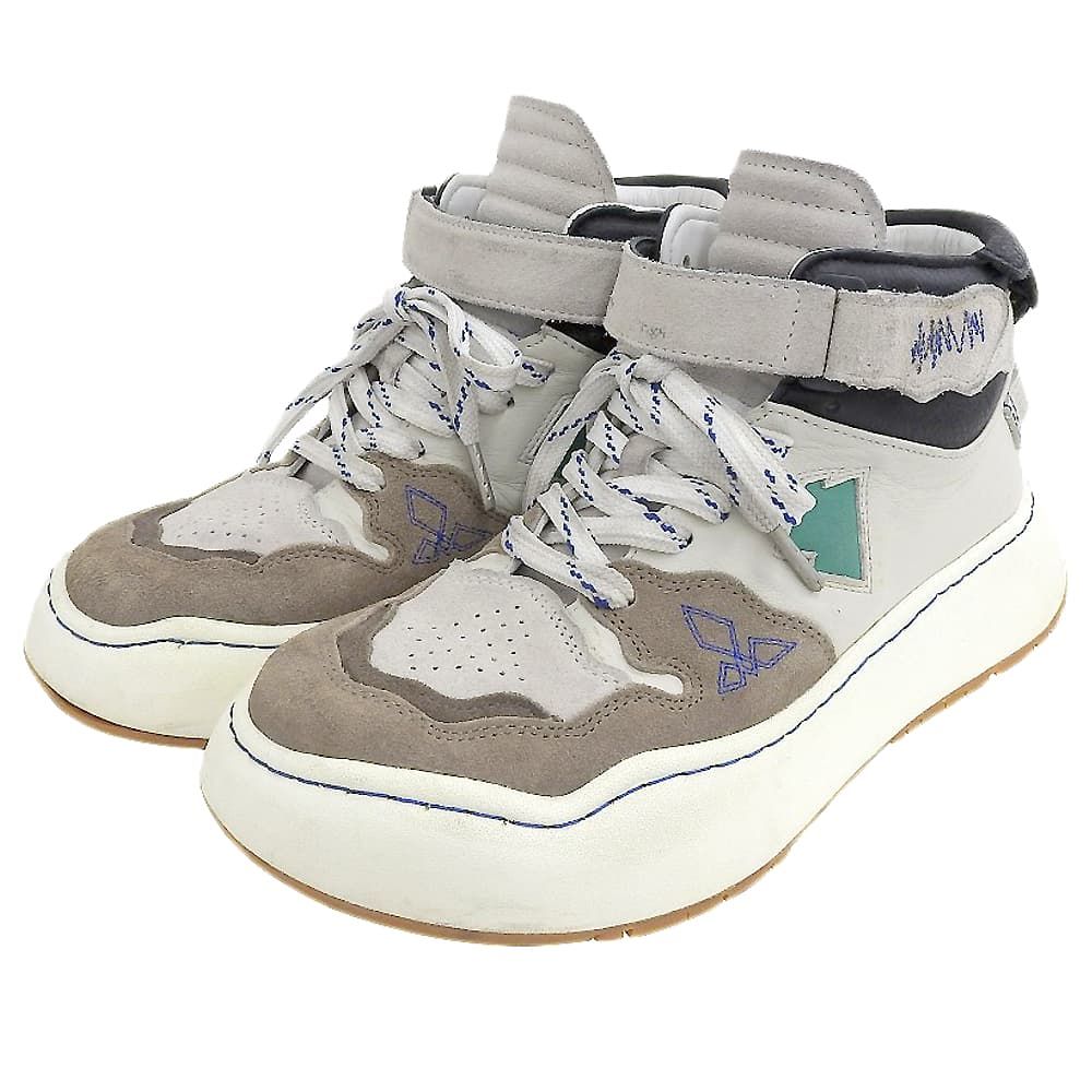 ADERERROR アーダーエラー タッチストラップ ハイカット スニーカー シューズ メンズ グレー 26.0cm 8 US
