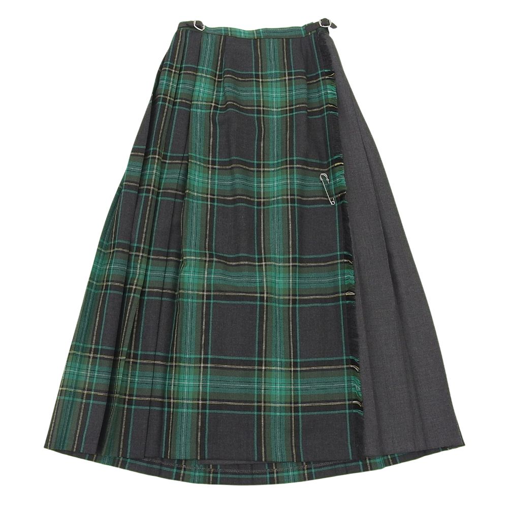 O NEIL of DUBLIN オニールオブダブリン 2 コンビ キルトチェック スカート レディース グリーン ブラック 38 C5093W F 38