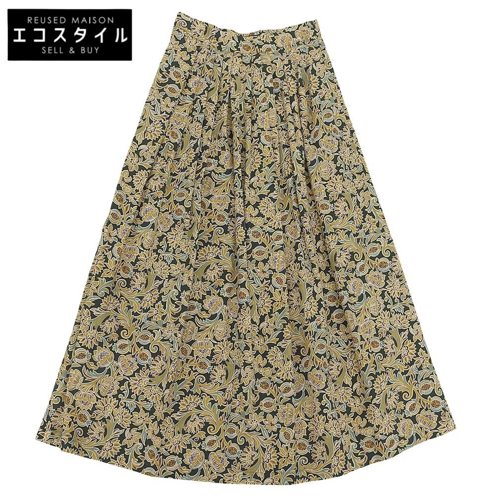 Max MaraWEEKEND マックスマーラウィークエンド 総柄 ギャザーロングスカート レディース グリーン×イエロー 38 510606096 38