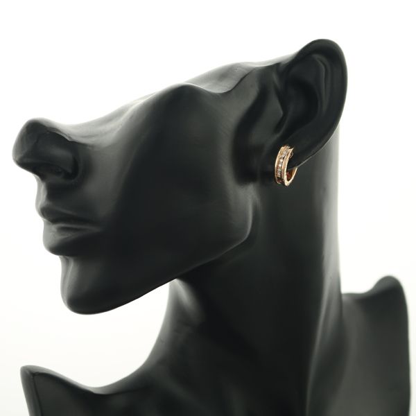 ブルガリ ピアス ダイヤ ダイヤモンド ビーゼロワン B-ZERO1 フープ