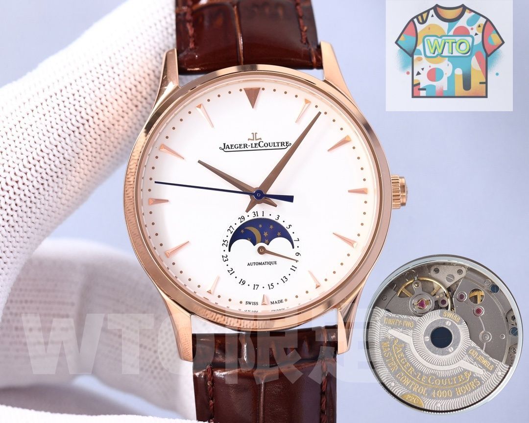  今日 Jaeger leCoultre ジャガー ルクルト マスターウルトラシン Moonシリーズ ガラス裏蓋 WTO輸入2 腕時計(デジタル) 時計