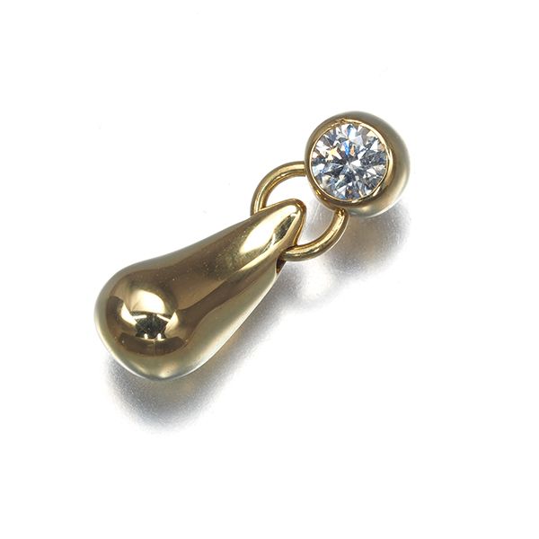 ティファニー ピアス ダイヤ ダイヤモンド ティアドロップ 片耳 K18YG