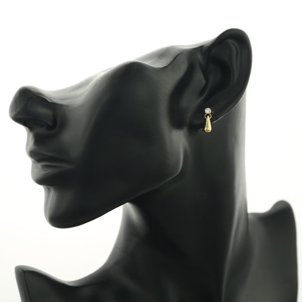 ティファニー ピアス ダイヤ ダイヤモンド ティアドロップ 片耳 K18YG