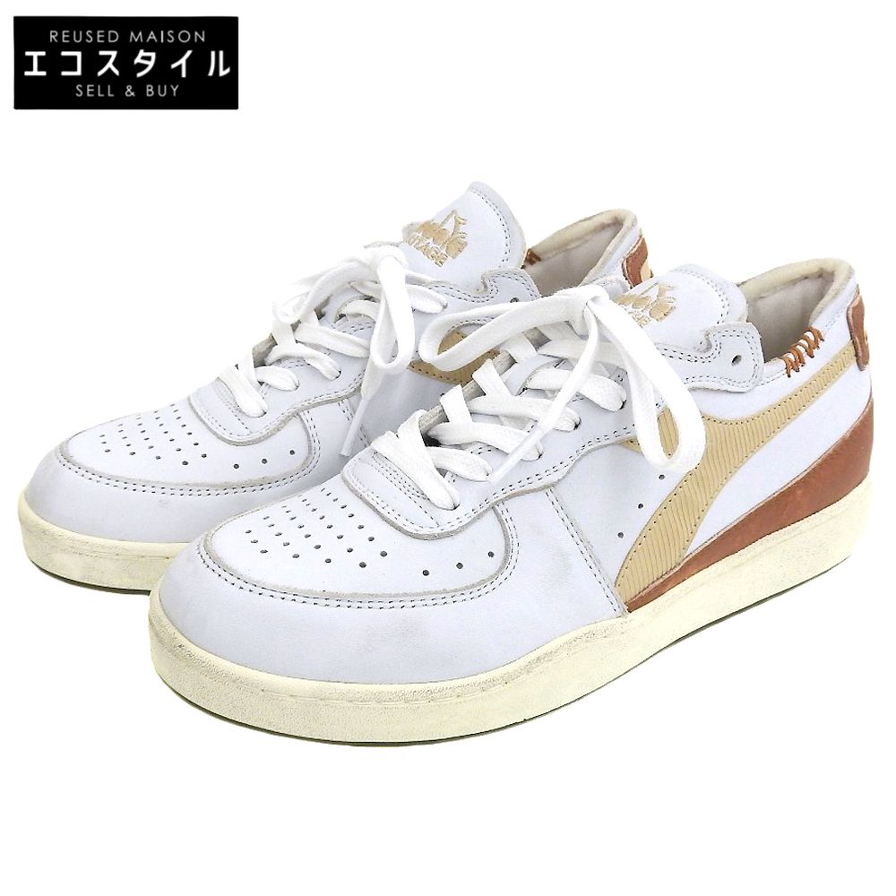 DiadoraHeritage ディアドラヘリテージ MI BASKET ROW CUT スニーカー シューズ メンズ ホワイト×ベージュ 26cm 7.5 UK