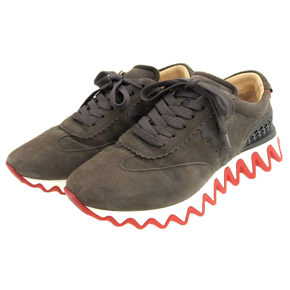 Christian Louboutin クリスチャンルブタン LOUBISHARK FLAT スニーカー シューズ メンズ ブラウン 42 42