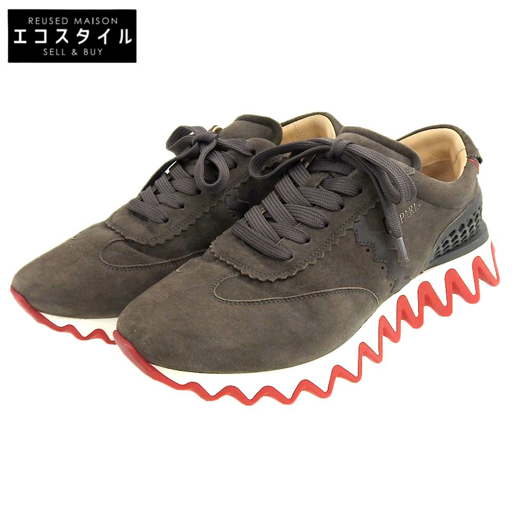 Christian Louboutin クリスチャンルブタン LOUBISHARK FLAT スニーカー シューズ メンズ ブラウン 42 42