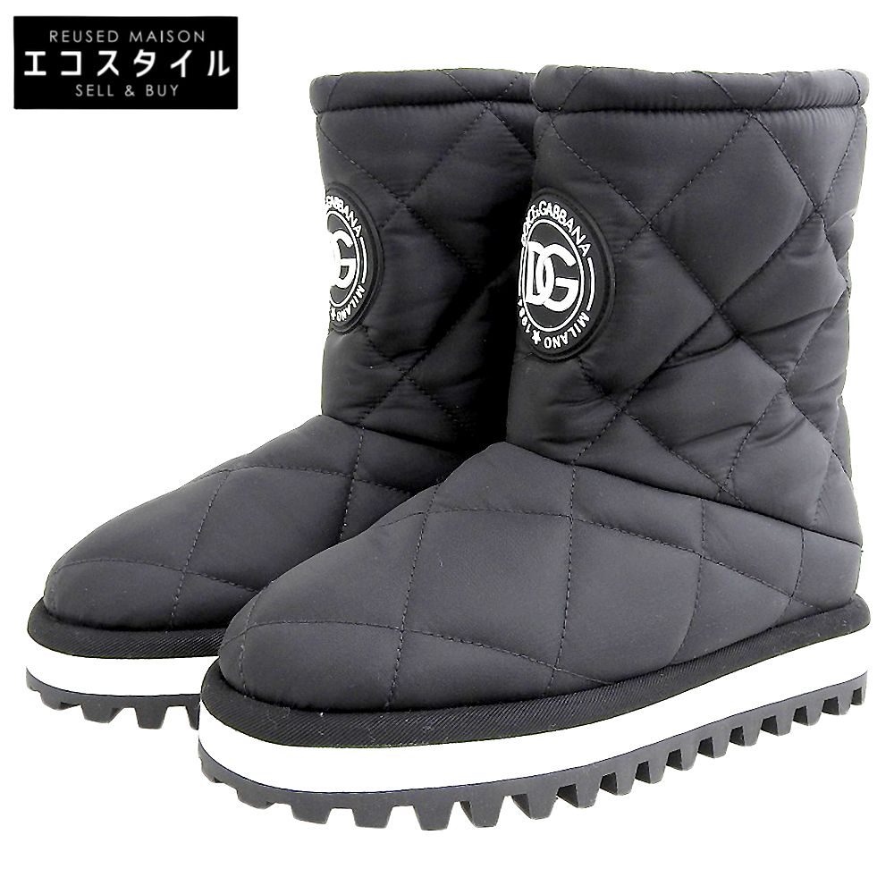 DOLCE GABBANA ドルチェアンドガッバーナ キルティングブーツ シューズ レディース 黒 ブラック 38 CK 1892 AQ 238