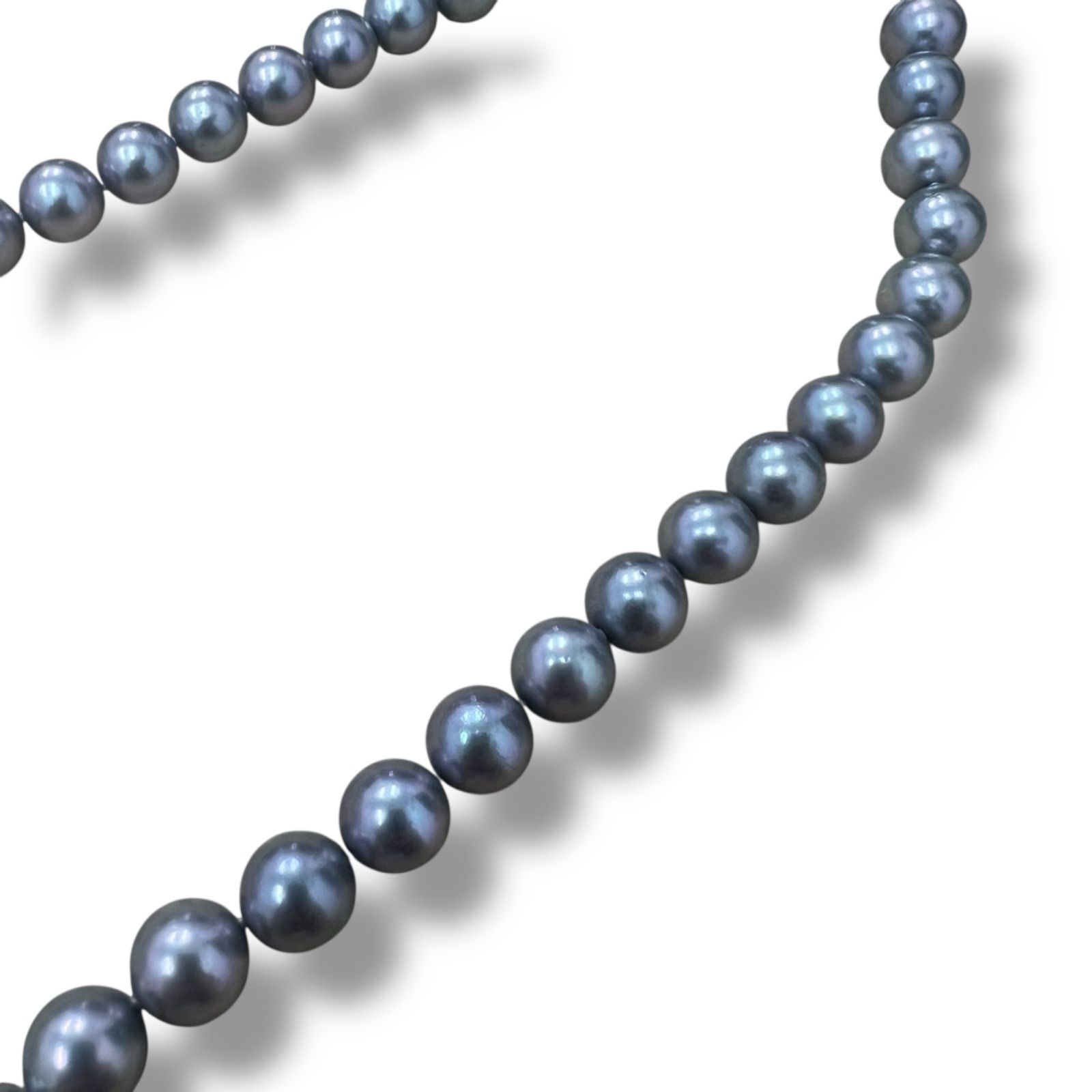  Y K 14 WG グレーパール ネックレス 本真珠 8.5-9.0 mm ネックレス アクセサリー