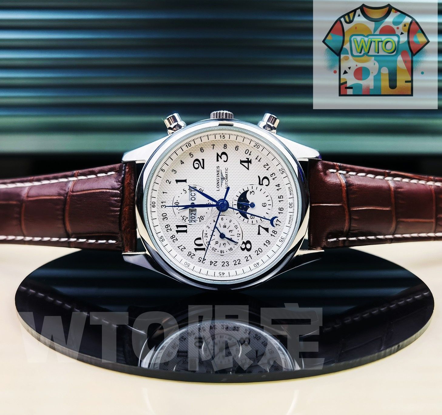 今日 LONGINES ロンジン マスター 8針月相を備え-WTO輸入2