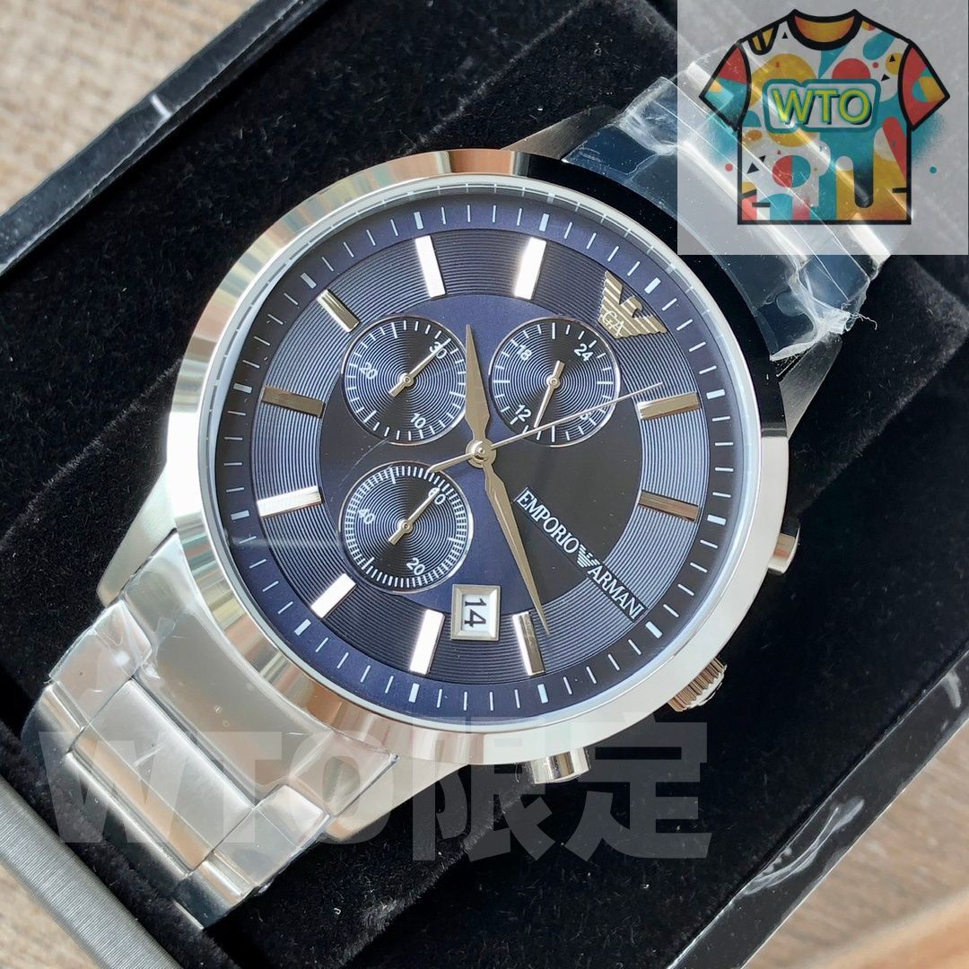 今日 Armani アルマーニ 型番はAR11164です 新しい配列の3つの小窓デザインが独特です-WTO輸入2