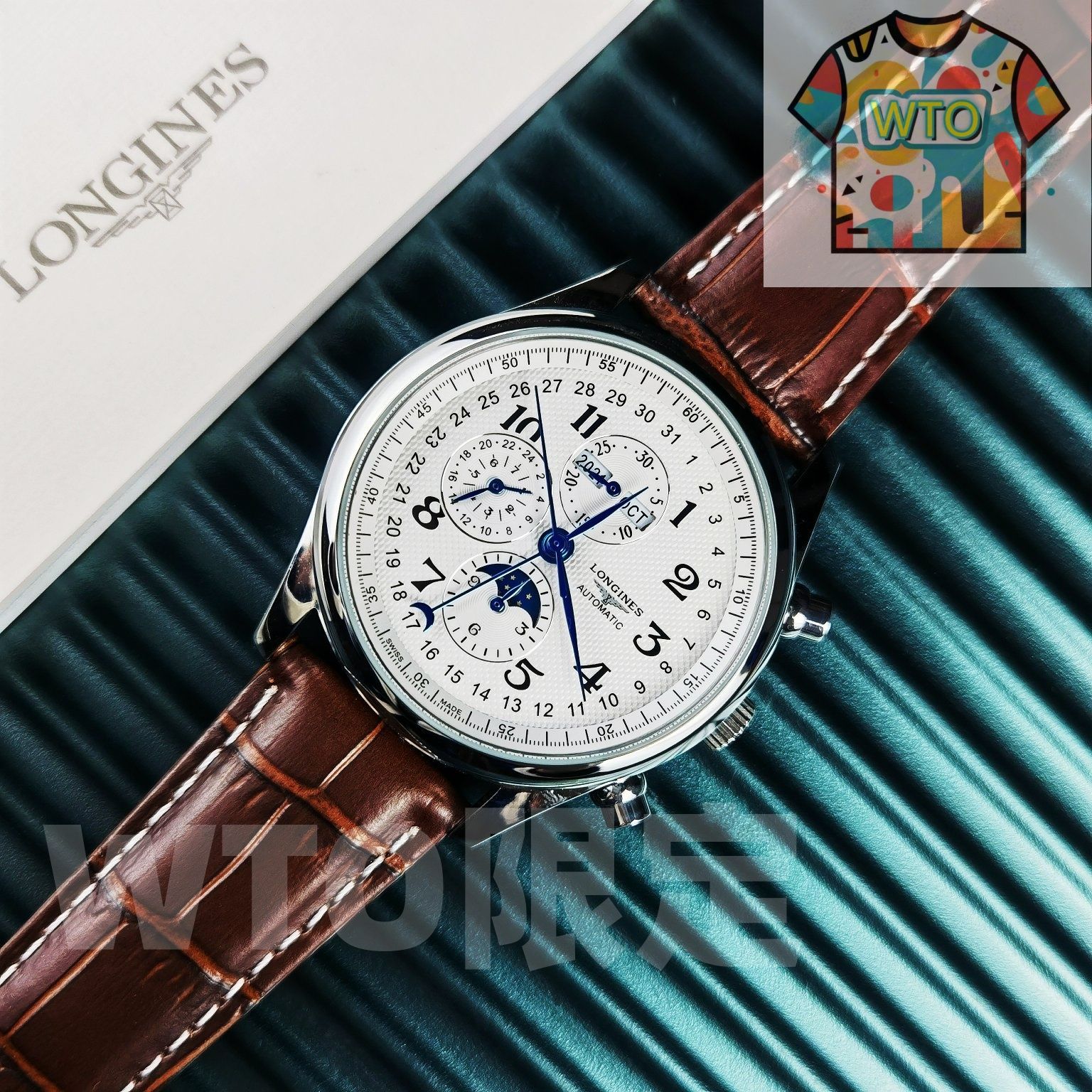 今日 LONGINES ロンジン マスター 8針月相を備え-WTO輸入2