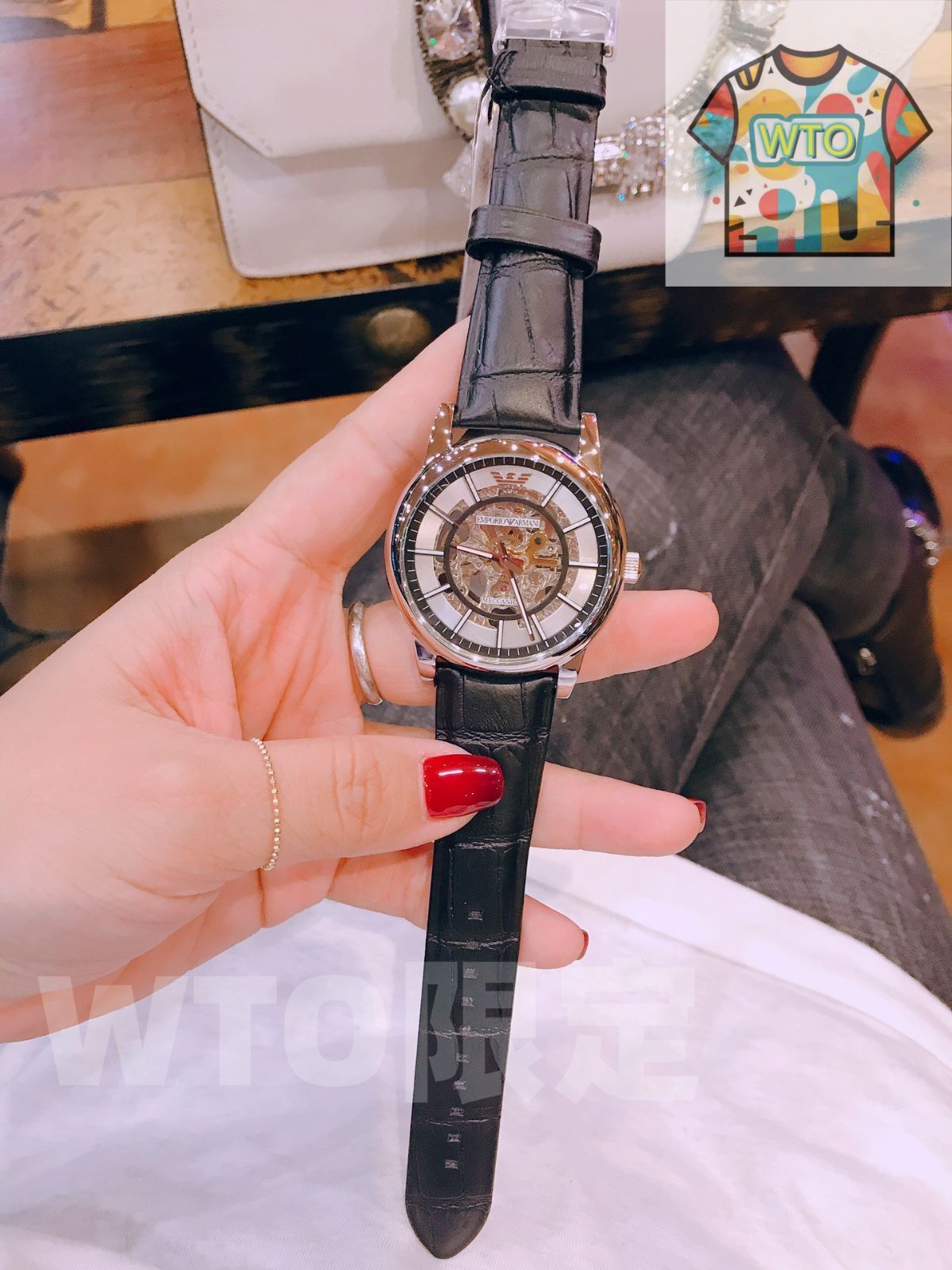 今日 Armani アルマーニ 全透かし彫り WTO輸入2