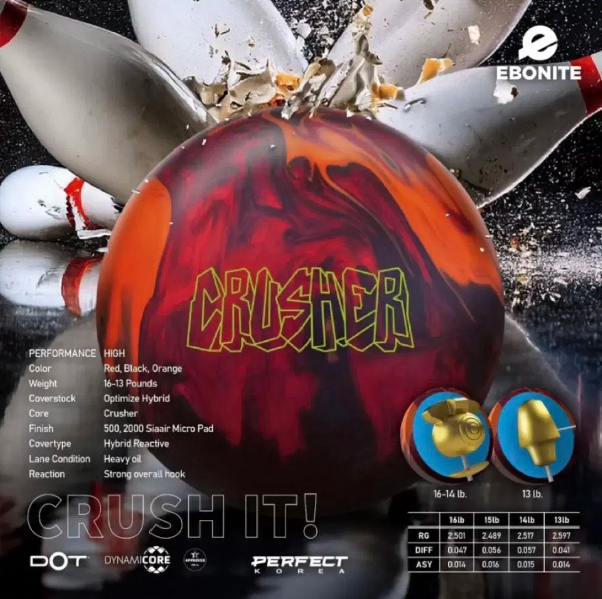 15 p エボナイト EBONITE - クラッシャー ボウリング スポーツ