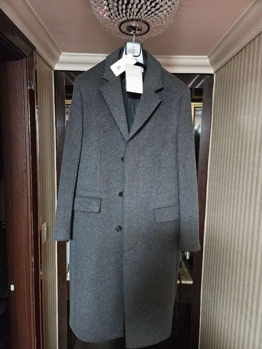 Tonywack カシミア シングルコート ダメージ フリンジコート グレー L 100サイズ