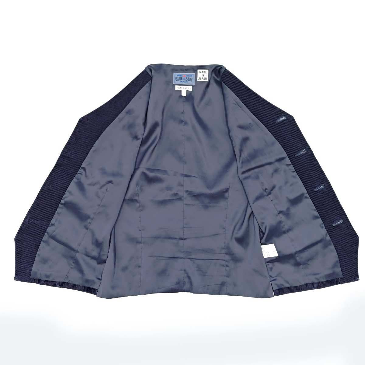 BLUE BLUE ブルーブルー 日本製 コーデュロイ ベスト ジレ 1 ネイビー 