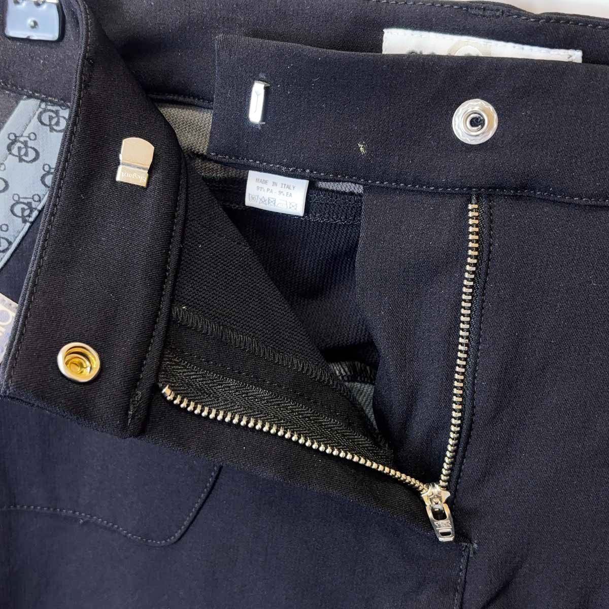 【未使用】Accademia Italiana アカデミアイタリアーナ キュロット パンツ ダブル パワーグリップ 44 ブラック レディース 乗馬ズボン 馬術 未使用】Accademia Italiana アカデミアイタリアーナ キュロット