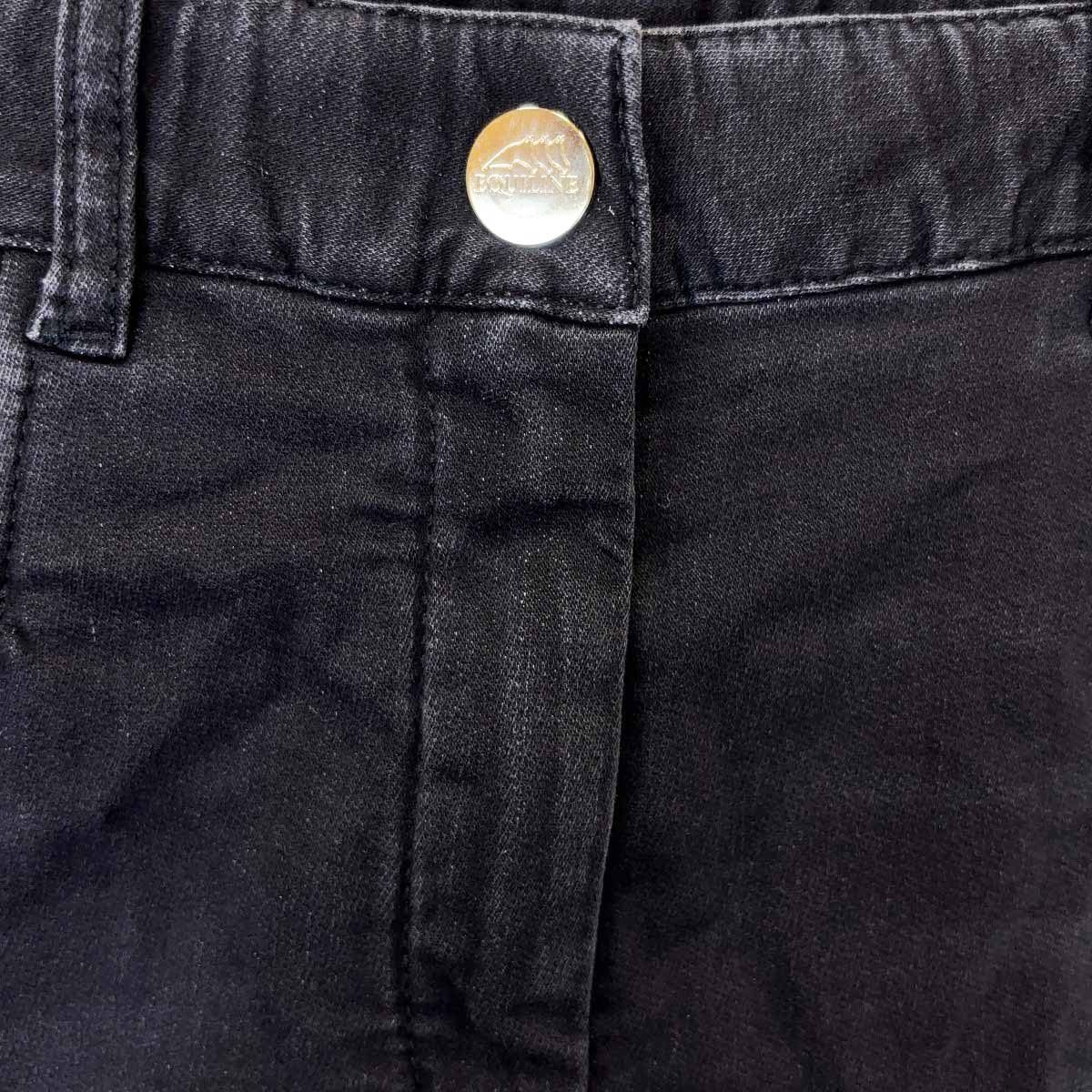 エクイライン デニム キュロット ハーフグリップ 44 ブラック N 08702 レディース 乗馬ズボン 馬術