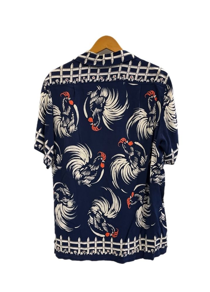 ヴィンテージ 40 s Catalina カタリナ ポケット付き アロハシャツ オープン シャツ 鶏柄 紺 半袖シャツ マルチ 101 MT-5320