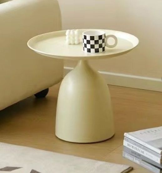 おしゃれ サイドテーブル エンドテーブル モダン 丸型 ラウンド ズ シンプル ミニテーブル コーヒーテーブル リビング クリーミ乳白色