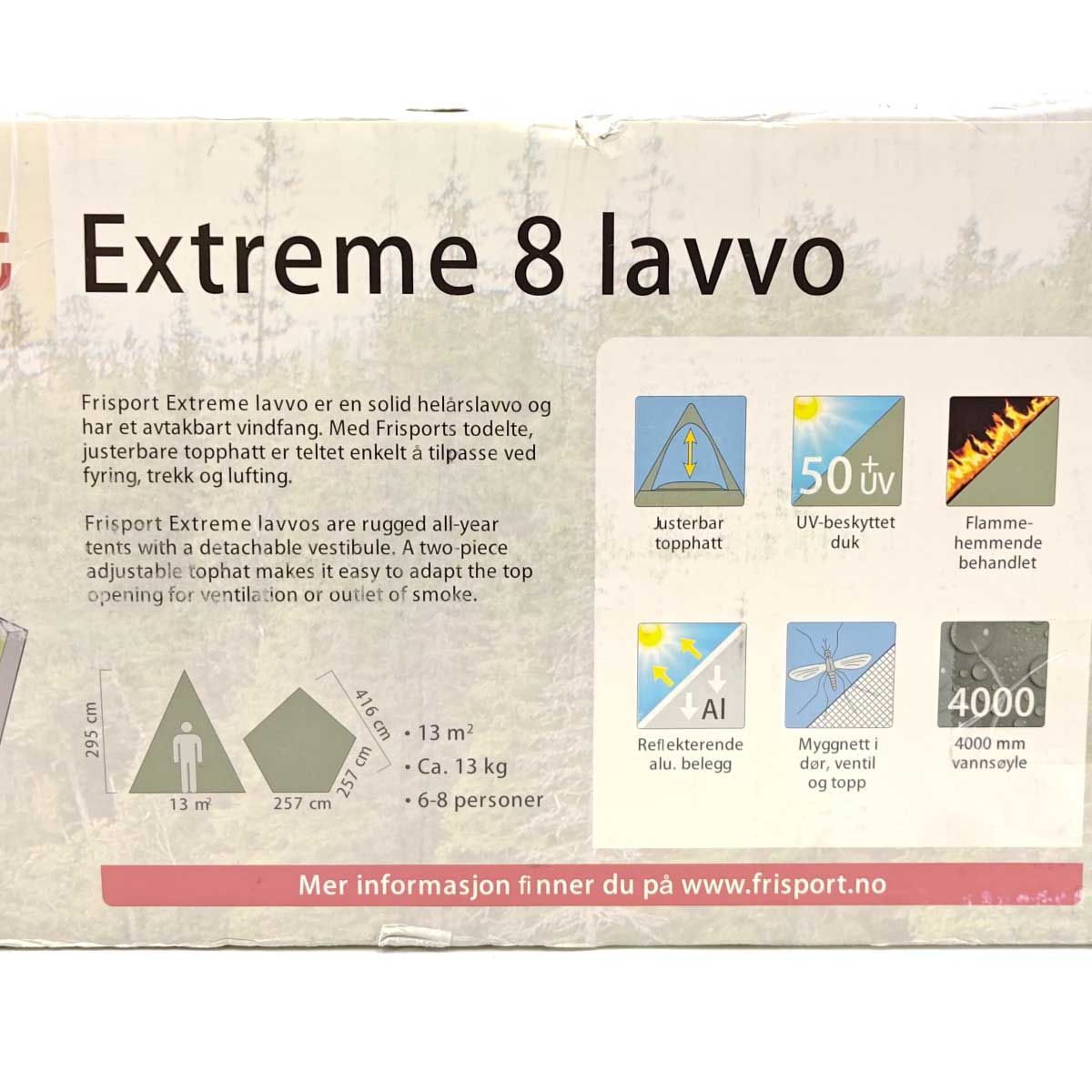 Frisport フリスポート エクストリーム 8 lavvo 8人用ティピーテント 薪ストーブ グランドシート付 ワンポール 焚き火 アウトドア キャンプ OLIVEOS_COM_TR