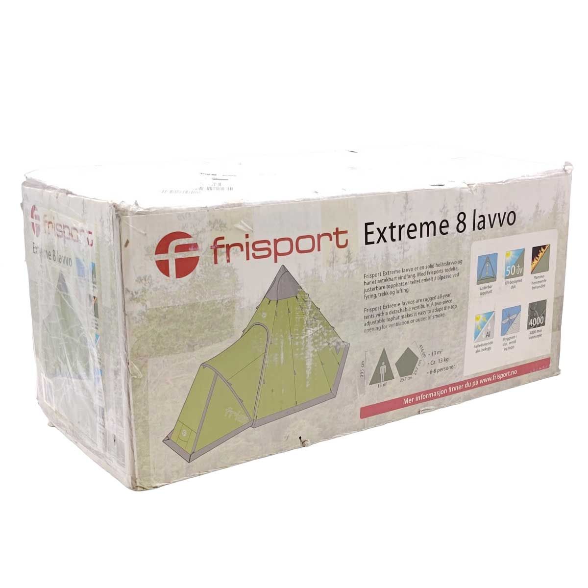 Frisport フリスポート エクストリーム 8 lavvo 8人用ティピーテント 薪ストーブ グランドシート付 ワンポール 焚き火 アウトドア キャンプ