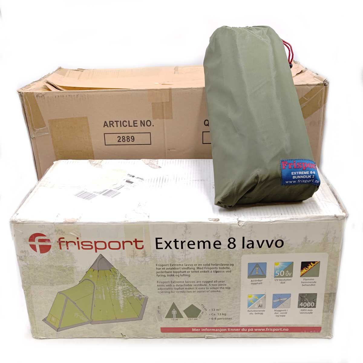 Frisport フリスポート エクストリーム 8 lavvo 8人用ティピーテント 薪ストーブ グランドシート付 ワンポール 焚き火 アウトドア キャンプ