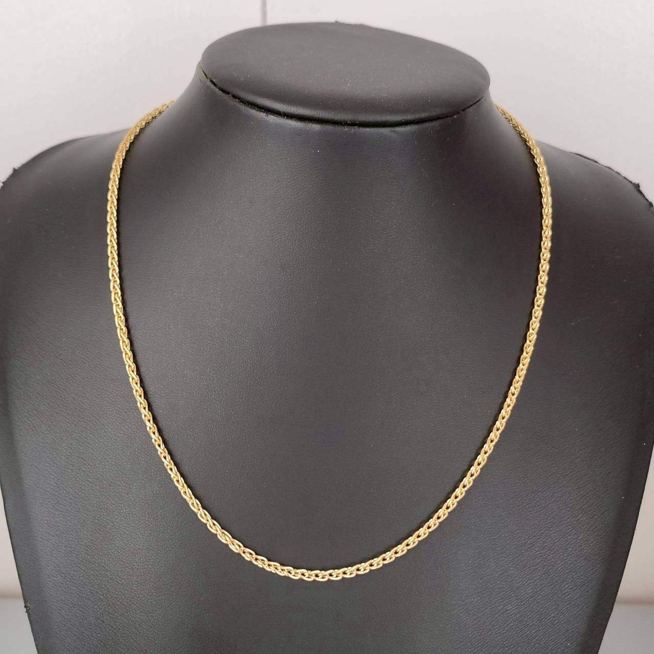 18金 K 18 男女兼用 バレストラ イタリー 中空ネックレス 5.64ｇ 45.5㎝ D 581