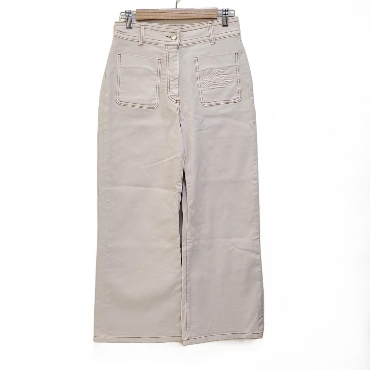 ETRO エトロ パンツ サイズ25 XS レディース - ベージュ フルレングス 刺繍