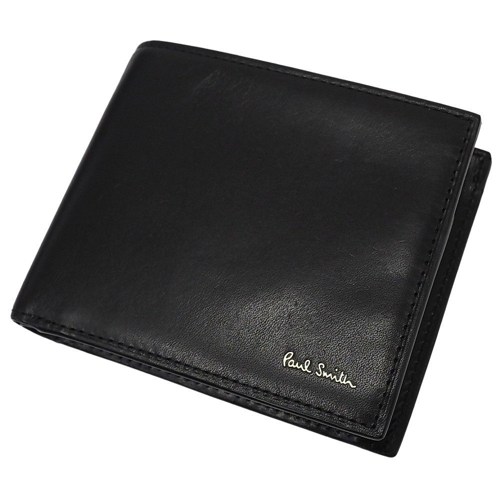 Paul Smith レザーウォレット 二つ折り財布 ブラック BPS525 ポールスミス メンズ 5F26 K06174 KOV15