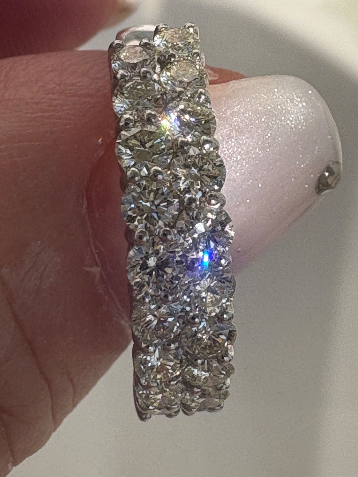 GSTV プラチナ950 ダイヤエタニティ1.0 ctリング D ハート キュー ギランギラン