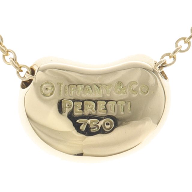 仕上げ済 ティファニー TIFFANY ビーン ネックレス K 18 YG イエロー ゴールド ビーンズ 品 ジュエリー 金 ビーンズネックレス necklace 8728