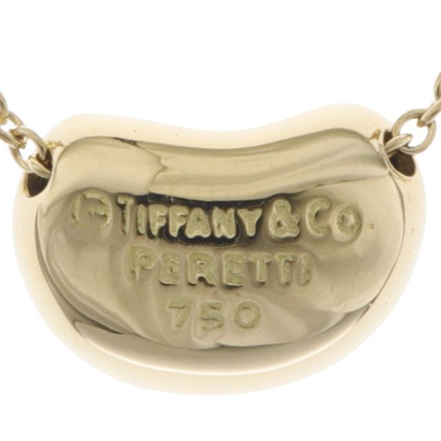 仕上げ済 ティファニー TIFFANY ビーン ネックレス K 18 YG イエロー ゴールド ビーンズ 品 ジュエリー 金 ビーンズネックレス necklace 8730