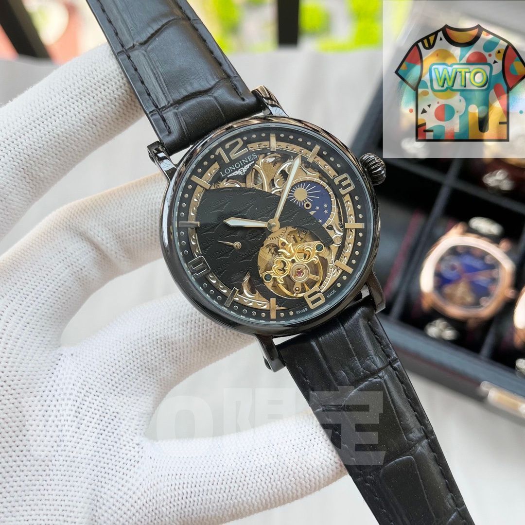 今日 LONGINES ロンジン 男性用時計 本革ストラップ-WTO輸入2