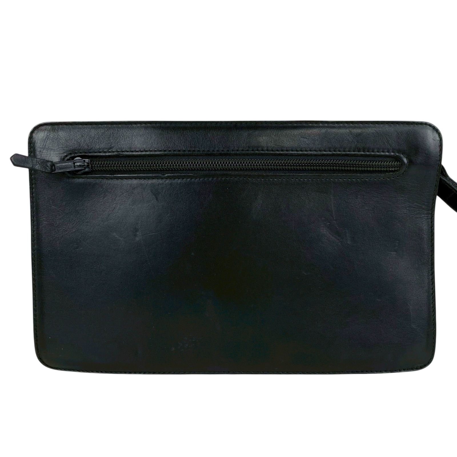 B4052】Dunhill ダンヒル クラッチバッグ レザー ブラック 本革