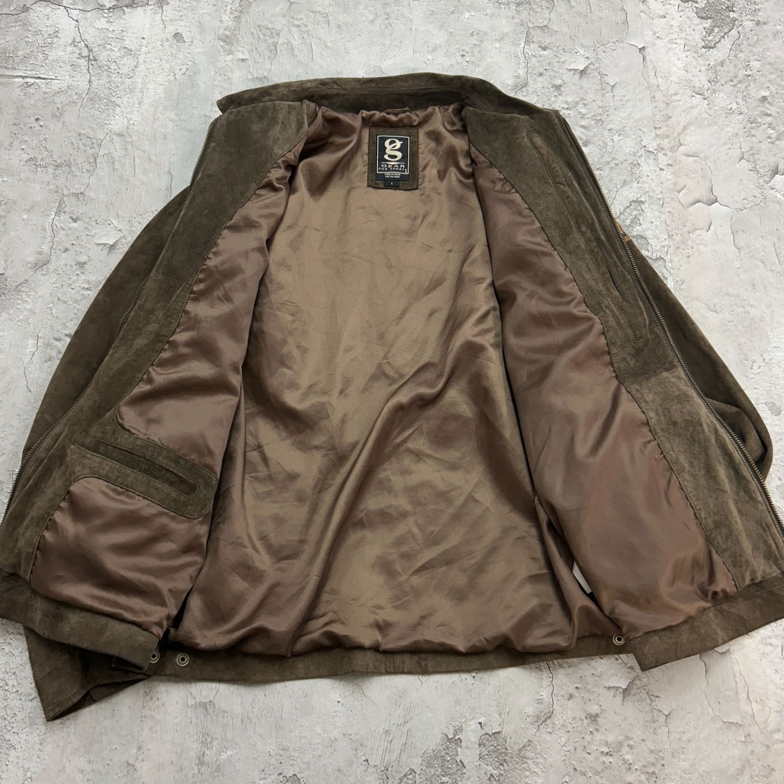 スエードジャケット Atlantis カジノ GEAR ブルゾン 古着 ブラウン