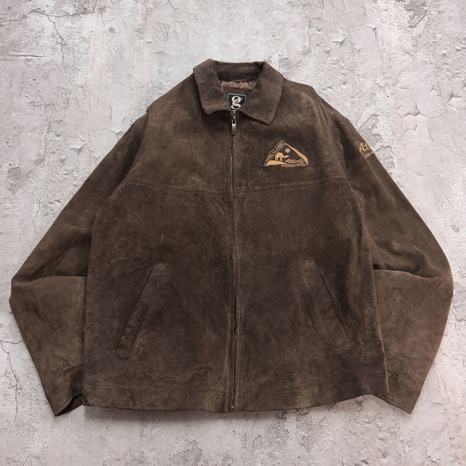 スエードジャケット Atlantis カジノ GEAR ブルゾン 古着 ブラウン