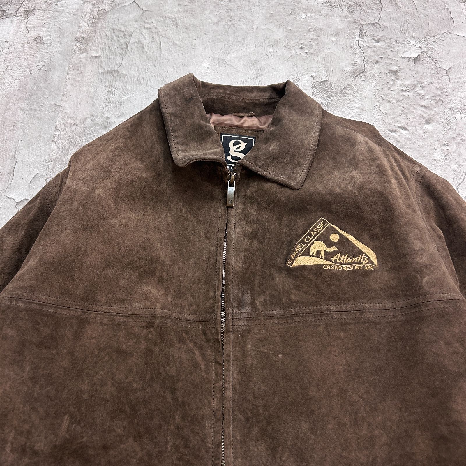 スエードジャケット Atlantis カジノ GEAR ブルゾン 古着 ブラウン