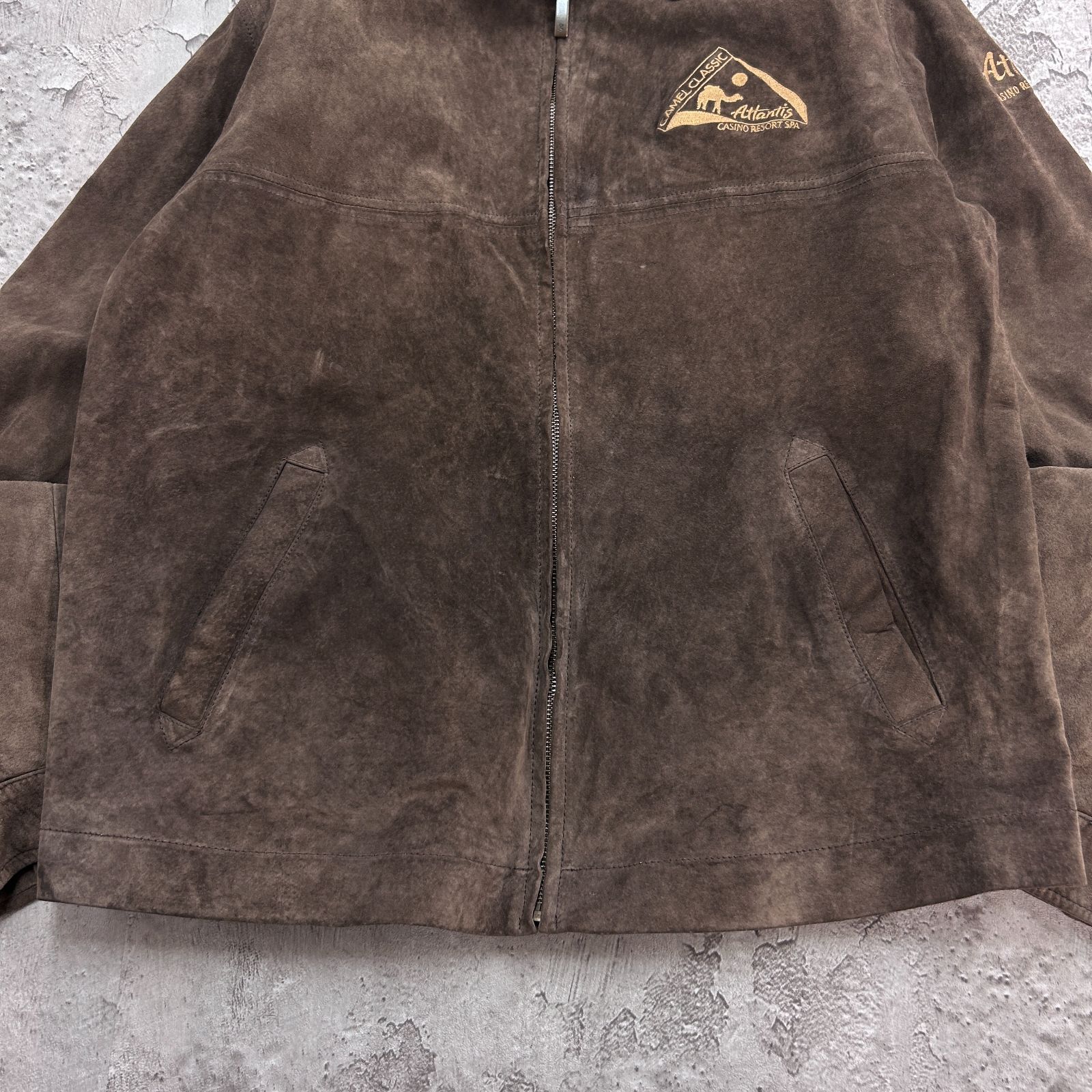 スエードジャケット Atlantis カジノ GEAR ブルゾン 古着 ブラウン