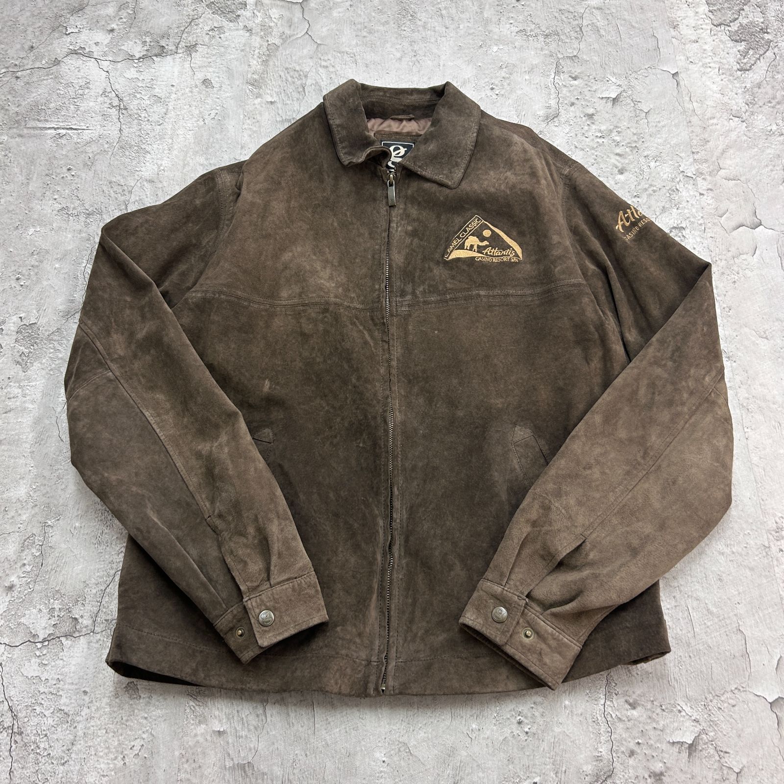 スエードジャケット Atlantis カジノ GEAR ブルゾン 古着 ブラウン