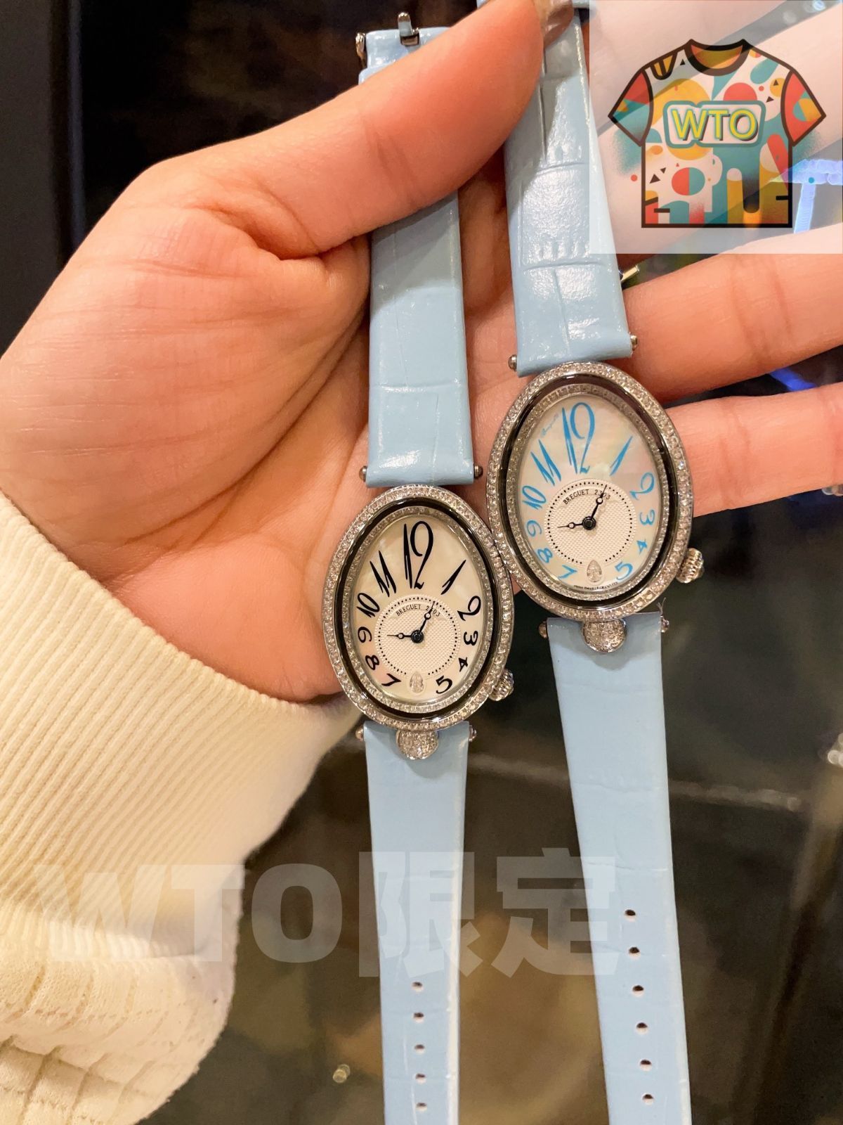 今日 Breguet ブルゲ レーヌ ド ナポリシリーズ ベゼルにダイヤモンドを 嵌 輝きが強い