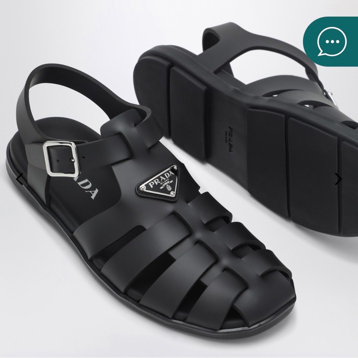 PRADA プラダ ブラック ラバー ケージ サンダル