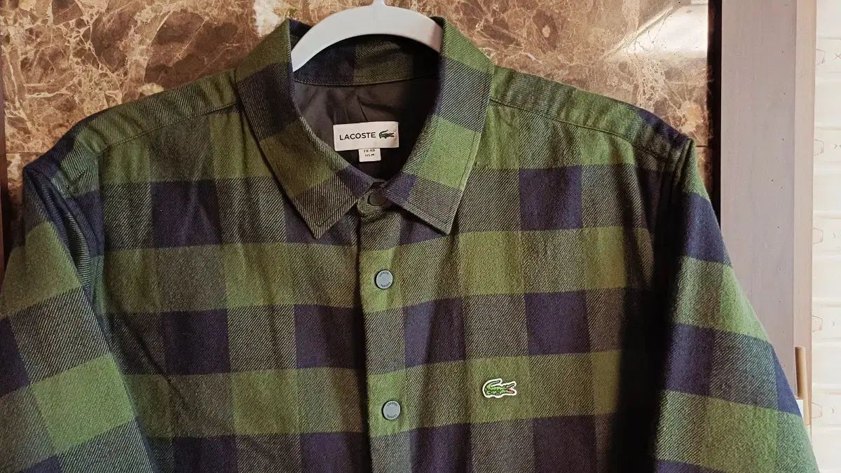 ラコステ CHECK シャツ グリーン ジャケット