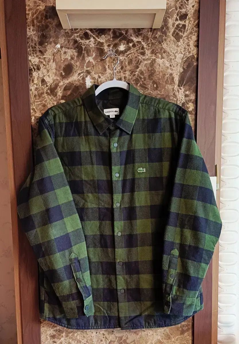 ラコステ CHECK シャツ グリーン ジャケット