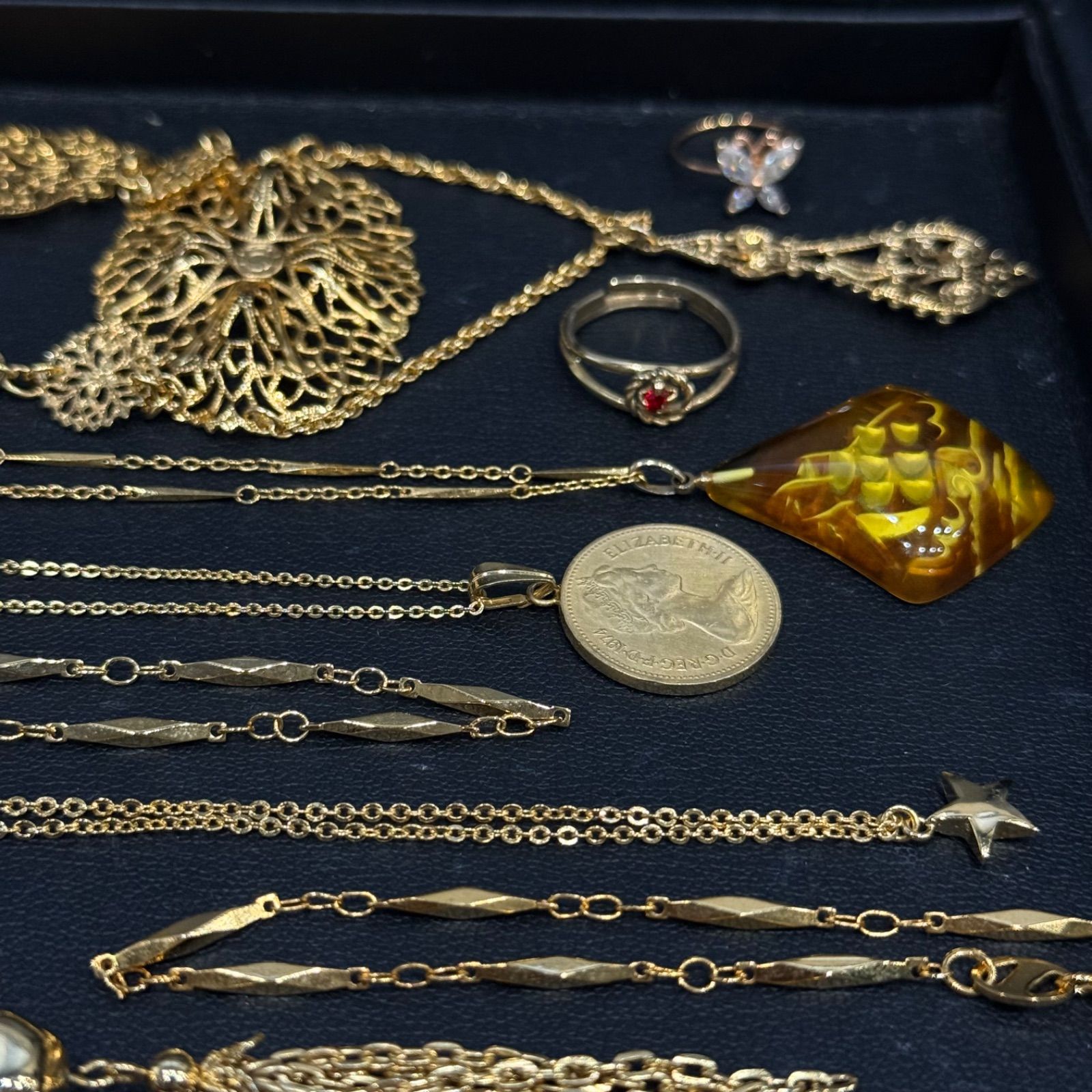 アクセサリーセット（ネックレス、イヤリング、ブローチ、リング）　遺品整理 ④遺品整理 金杯 メッキアクセサリー アクセサリーおまとめ ネックレス