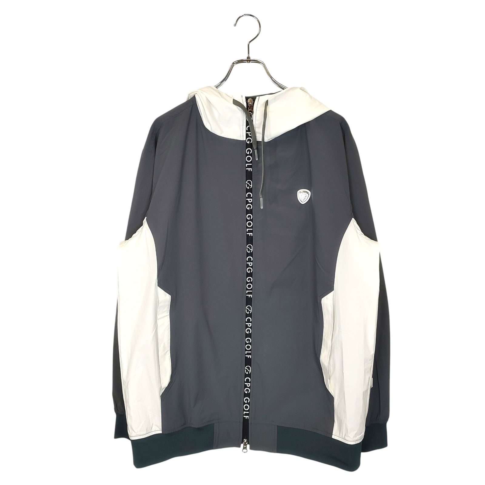 CPG GOLF シーピージーゴルフ ストレッチ タフタ トラックジャケット 2103-24116 5 グレー×ホワイト メンズ