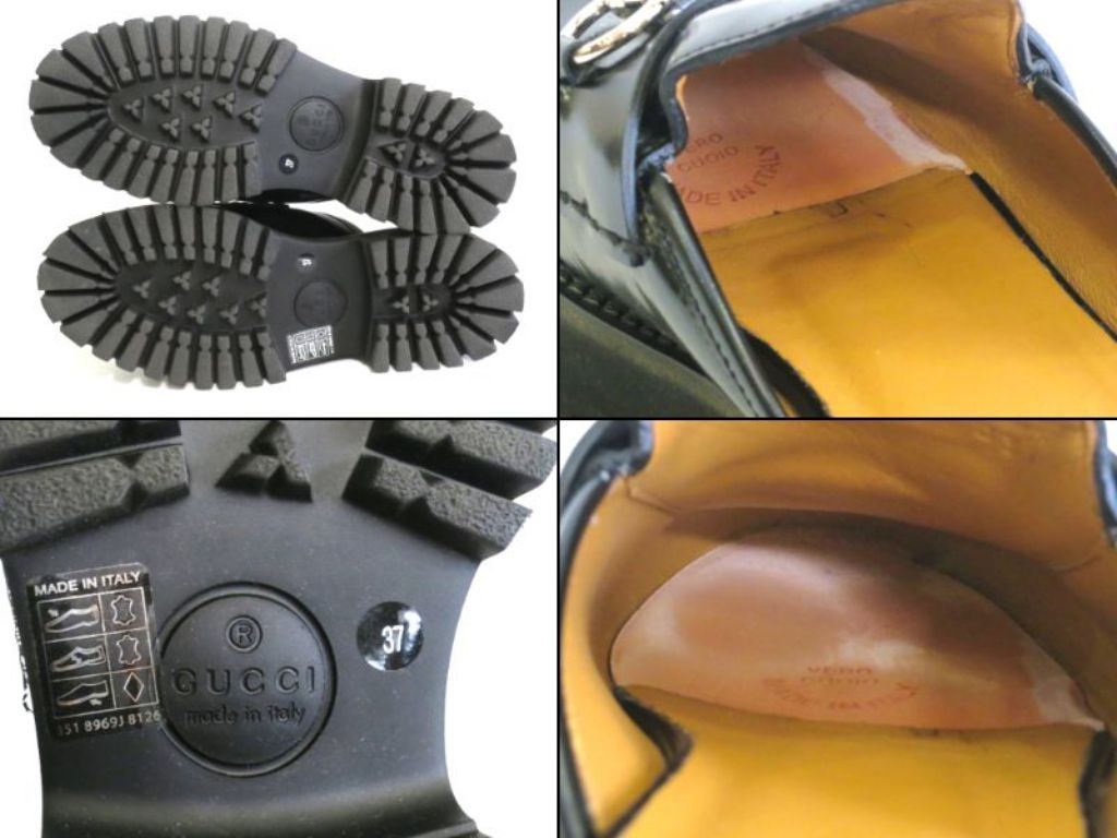 227063】GUCCI グッチ ホースビット ミュール レザー厚底シューズ ・37